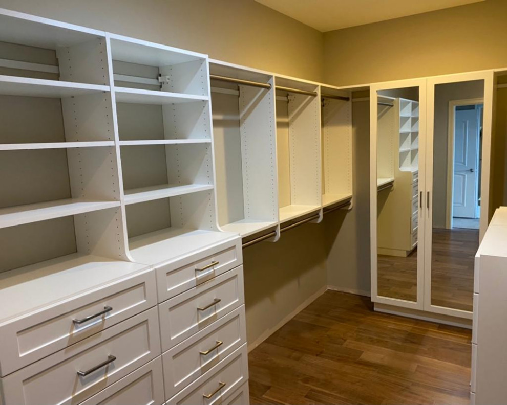 Inspiration for a modern storage and wardrobe in Seattle.
