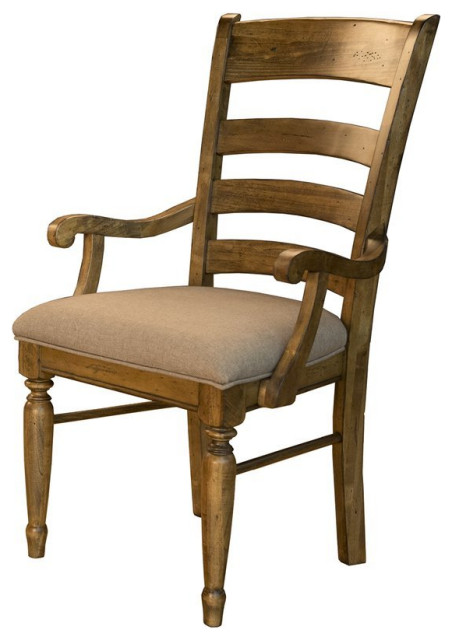 A-America Bennett Ladderback Fabric/Wood Dining Chair in Quartz Brown (Set of 2)