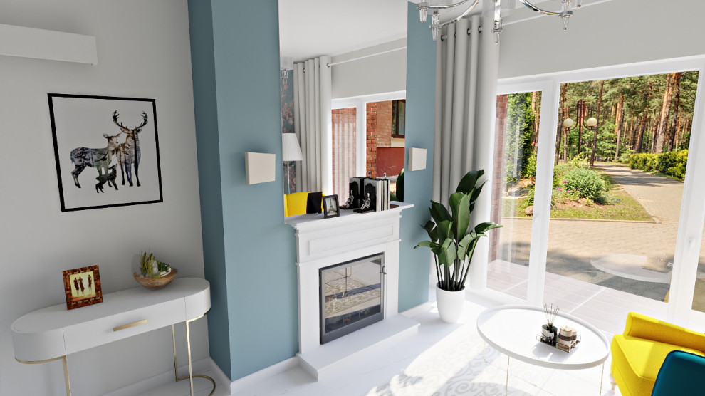 Комната релакса с камином