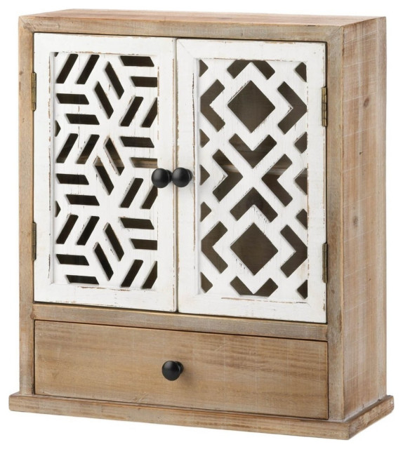 Rustic Wall Cabinet With Geometric Doors Farmhouse Organizers By Virventures Houzz - Rustic Wall Cabinet With Doors