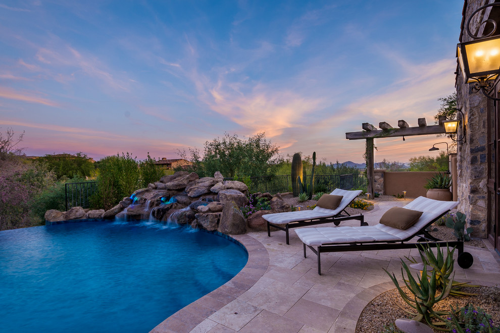 Example of a mountain style pool design in Phoenix