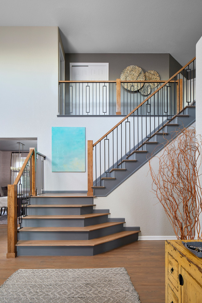 Inspiration for a transitional staircase in Denver.