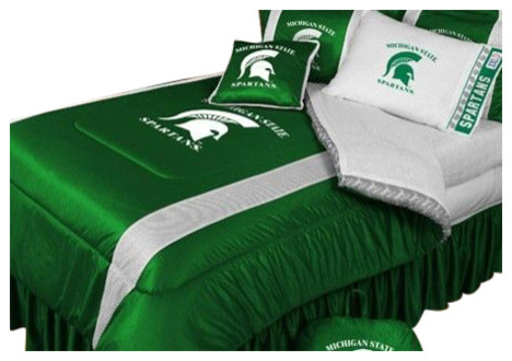 Michigan State Spartans NCAA Bedding - Sidelines Complete Set - Full w/ 1 Sham