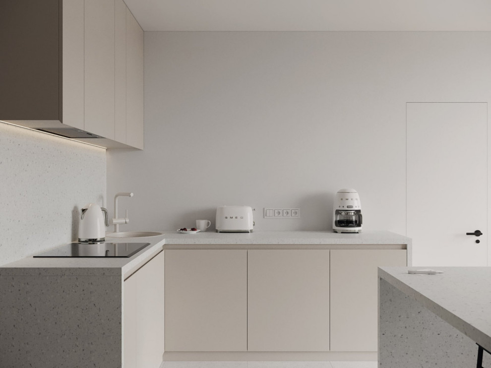 Ascetic and minimalist interior design of apartment