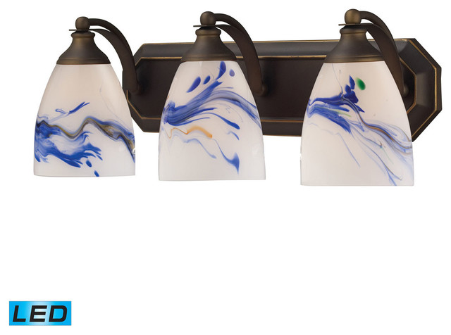 Elk 570-3N-MT 3-Light Vanity In Satin Nickel And Mountain Glass Elk Lighting