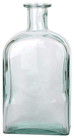 15-inch Rectangle Recycled Glass Bottle Without Cork
