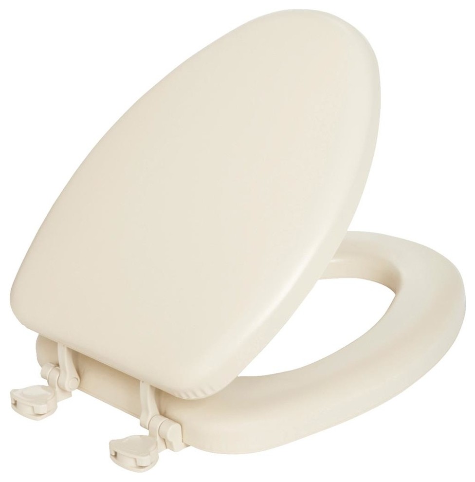 cushioned vinyl elongated toilet seat