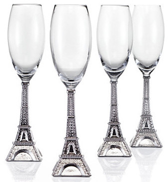 Eiffel Tower Flutes, Set of 4
