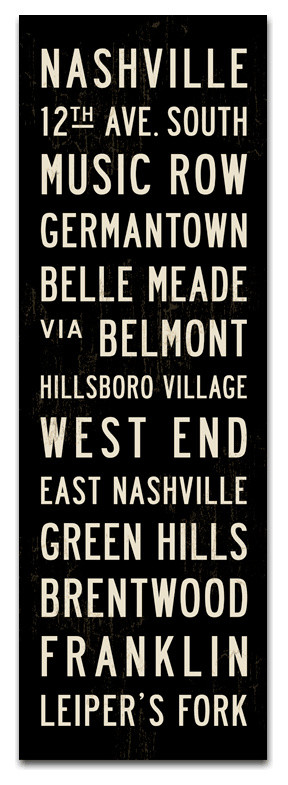 Nashville Subway Art Sign, Canvas Nashville Poster, 12x36