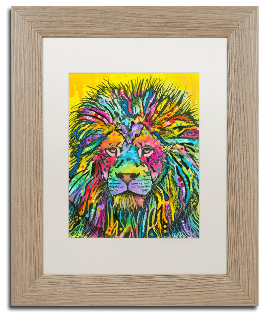 Dean Russo 'Lion Good' Framed Art, 11x14, Birch Frame