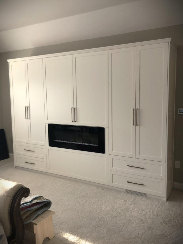 Wardrobe with electric fire place