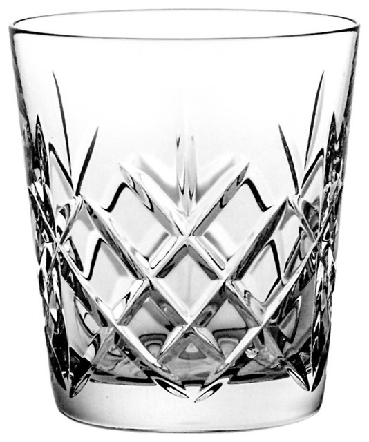 Decorative Lattice Lead Crystal Whisky Glasses, Set of 6 Traditional