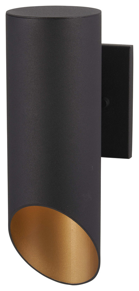 Pineview Slope Outdoor Wall Mount, Black and Gold - Transitional ...