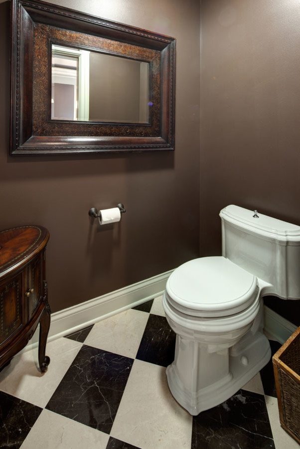 Traditional powder room in Chicago.