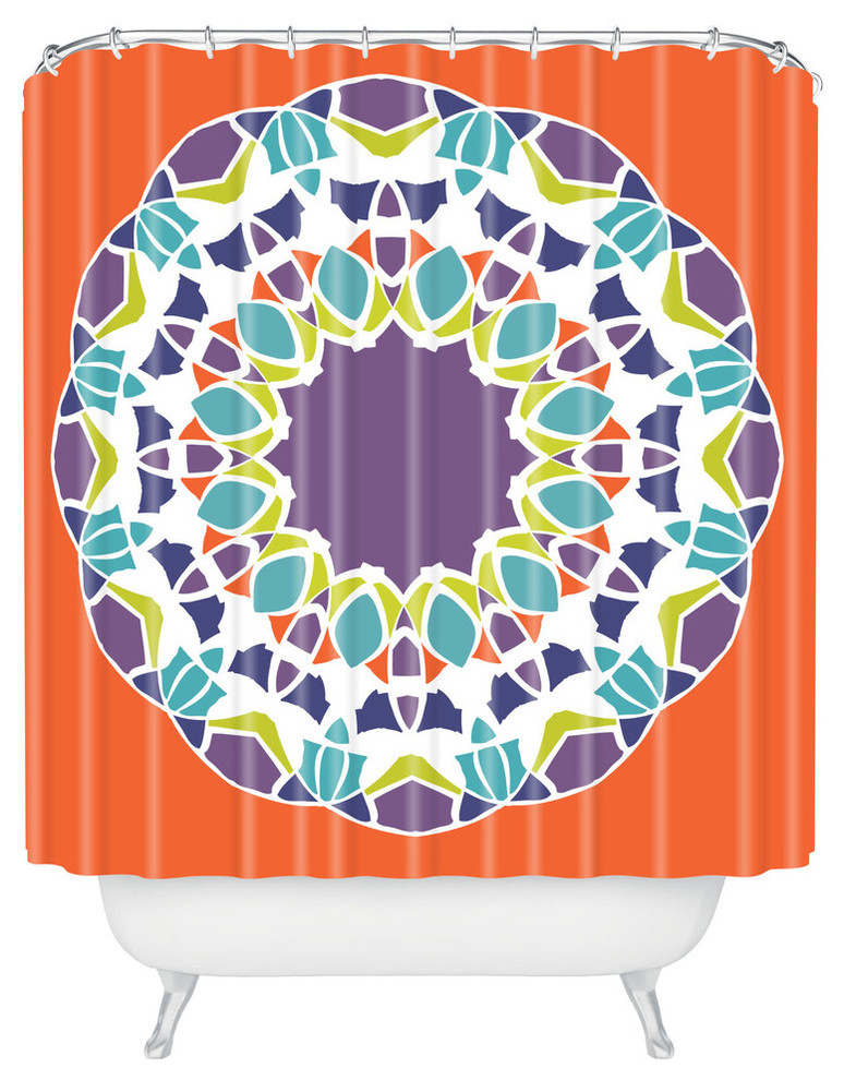 Karen Harris Mod Medallion Mulberry Shower Curtain, Standard 69"x72