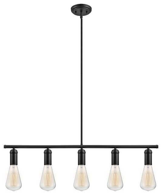 Chromeo 5 Light Matte Black Linear Pendant