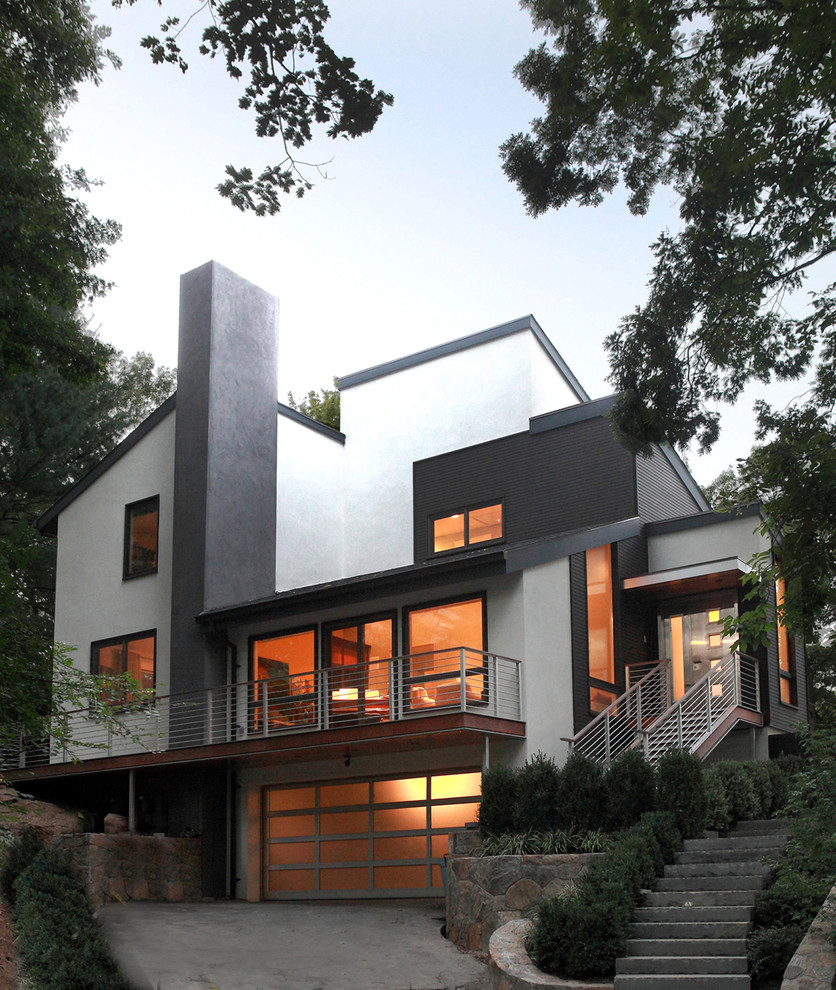 Contemporary two-storey exterior in New York.