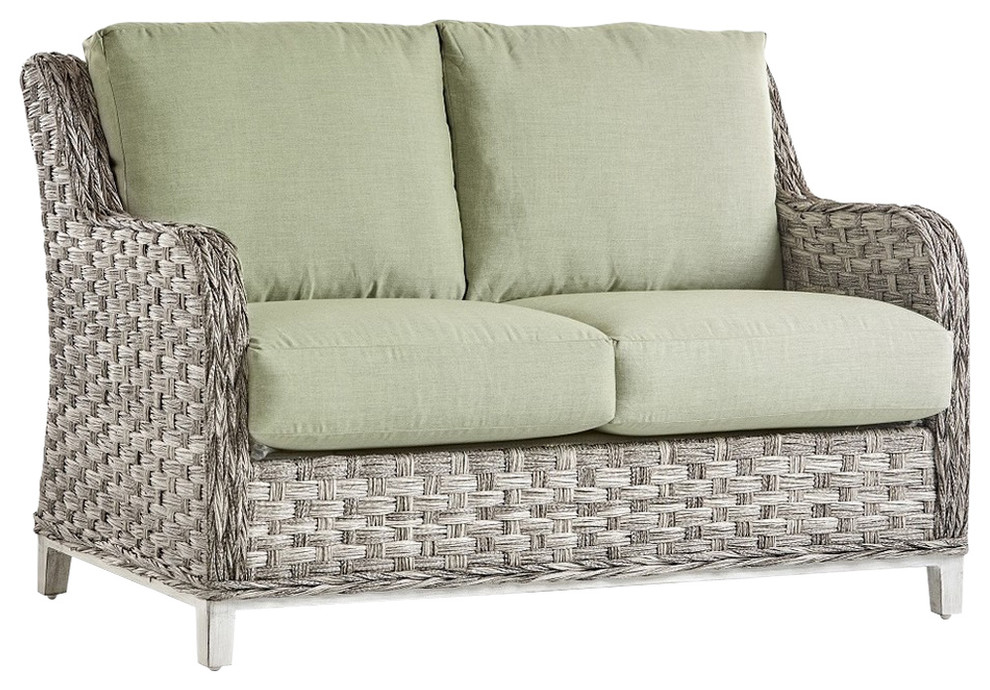 Turtle Beach Loveseat With Cushion Tropical Outdoor Loveseats by