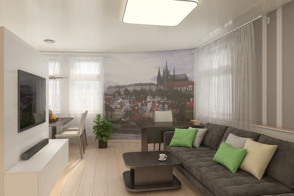 Гостиная совмещенная с кухней