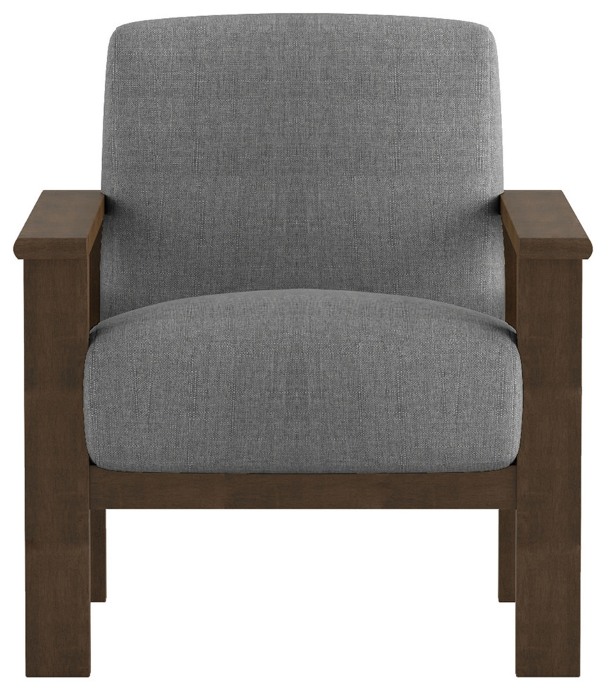 Lazzara Home Amerllia Fabric Upholstery Solid Wood Accent Chair Transitional Armchairs And