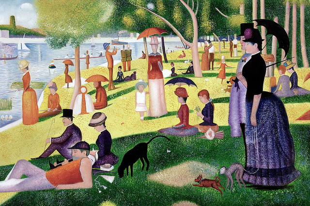 Sunday Afternoon on the Island of La Grande Jatte, Unframed Loose Canvas victorian-paintings