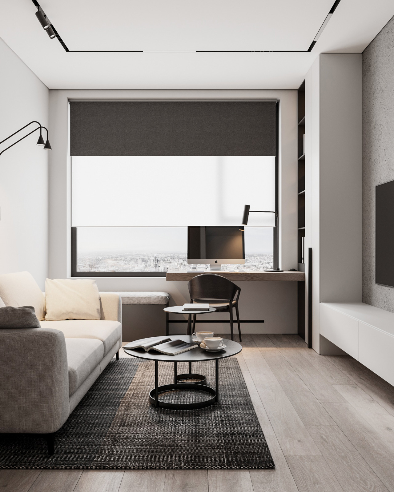 ЖК "Небо" современный интерьер в стиле минимализм 105 кв.м