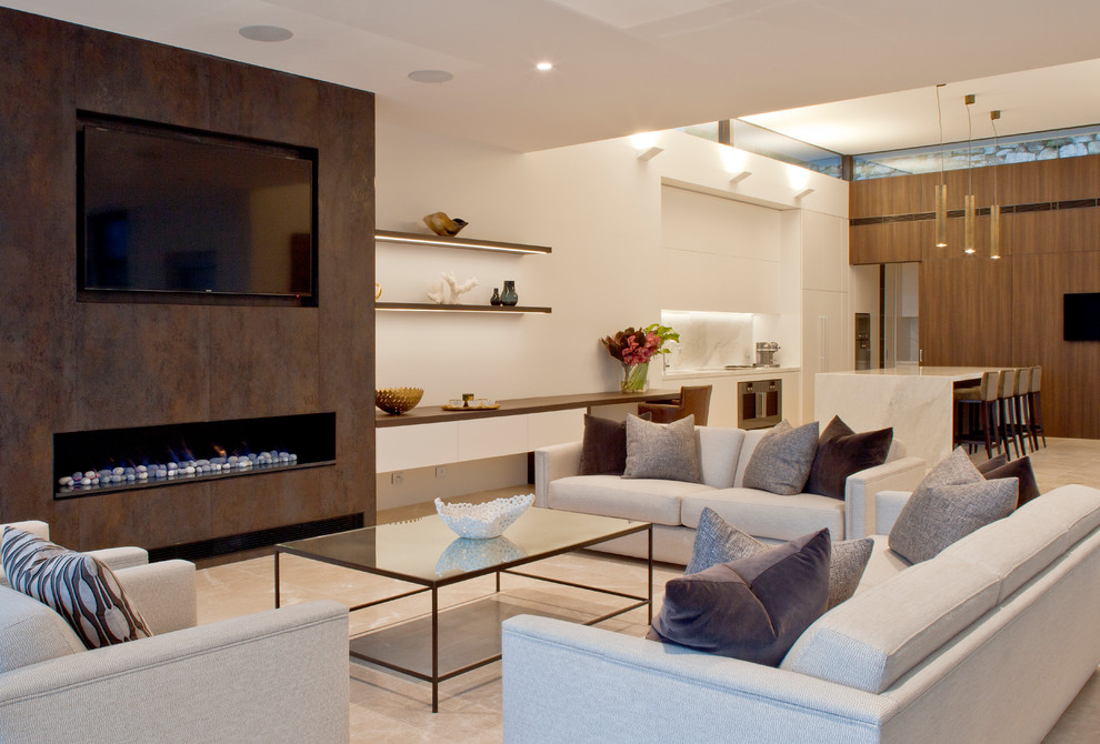 Inspiration for a large contemporary formal open concept living room in Sydney.