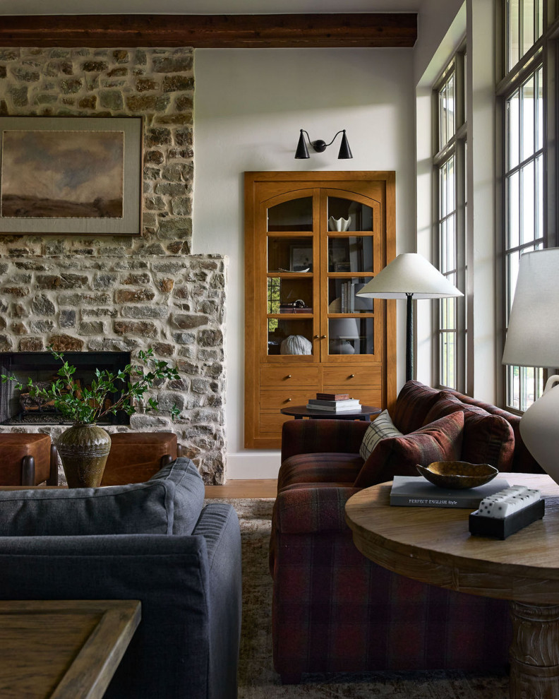 Inspiration for a farmhouse living room remodel in Oklahoma City