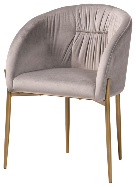 Kennity Contemporary Velvet Dining Chair Gray