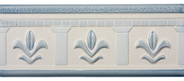 3"x8"istello Tile Border Liner Fleur De Lis Ceramic