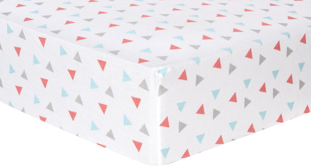 Coral Triangles Deluxe Flannel Fitted Crib Sheet