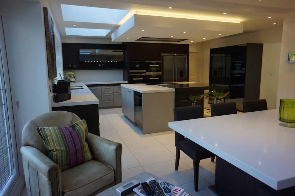 Design ideas for a contemporary kitchen in Essex.