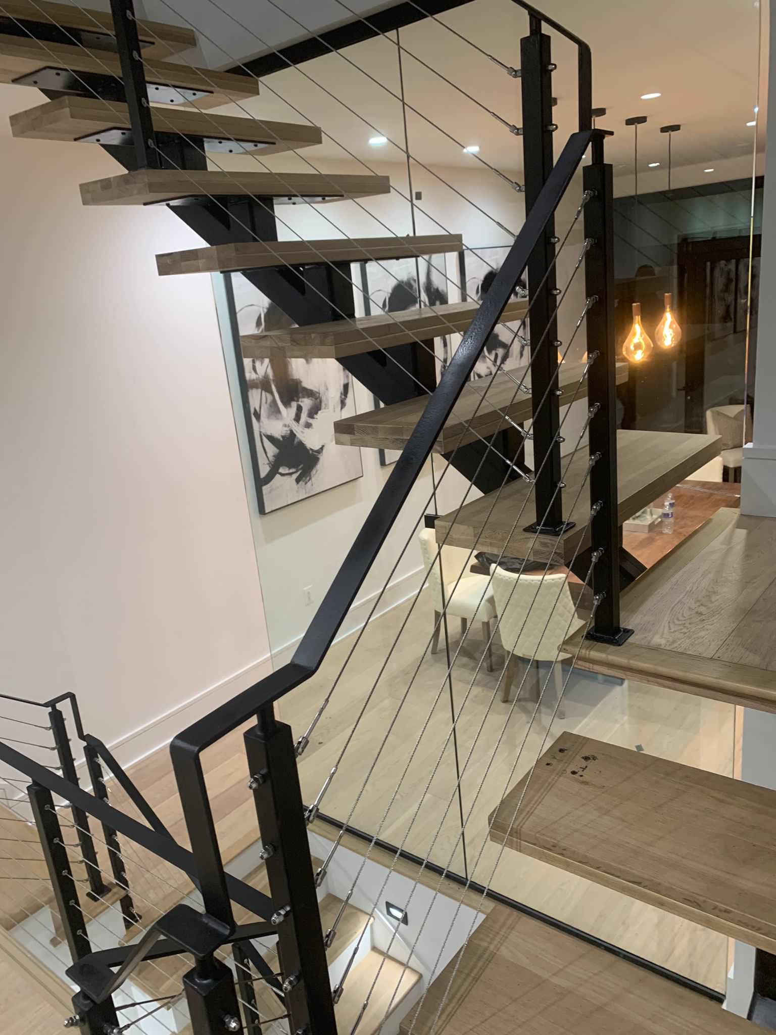 Metal Staircase w/ cable railings