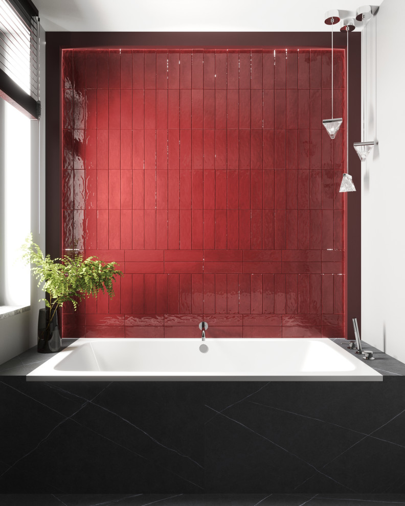 Стильный дом с красными акцентами