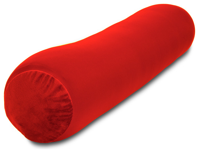 Microbead Body Pillow Red Hypoallergenic Cover 47x7