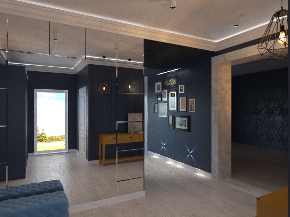 Deep blue and salmon