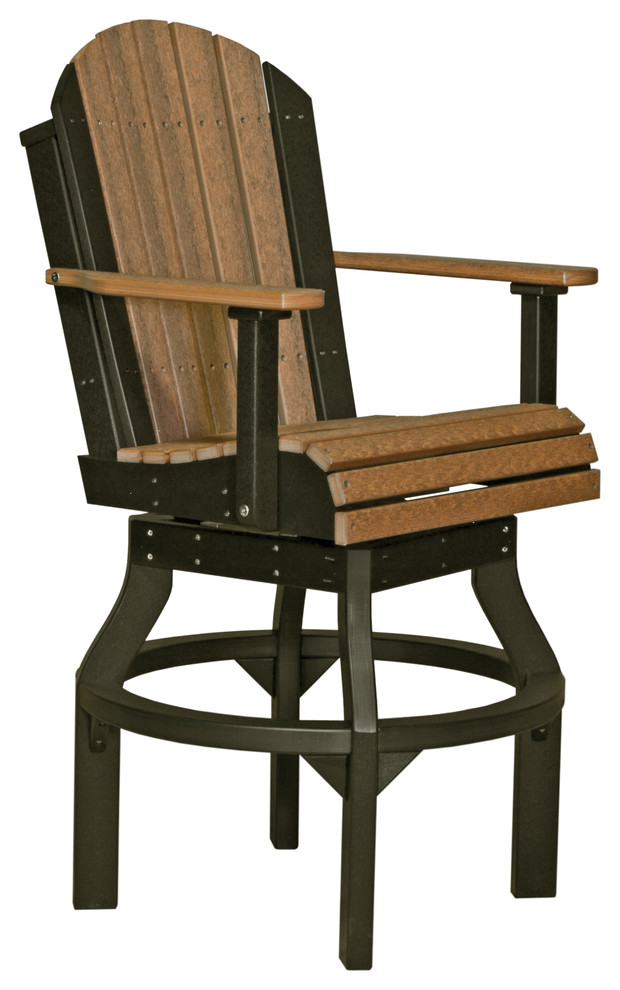 Outdoor Adirondack Swivel Chairs, Bar Height, Set of 2 Transitional