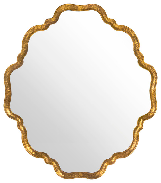 Ellison Hollywood Regency Scalloped Gold Wall Mirror Transitional Ellison Hollywood Regency Scalloped Gold Wall Mirror Transitional Mirrors By Kathy Kuo Home