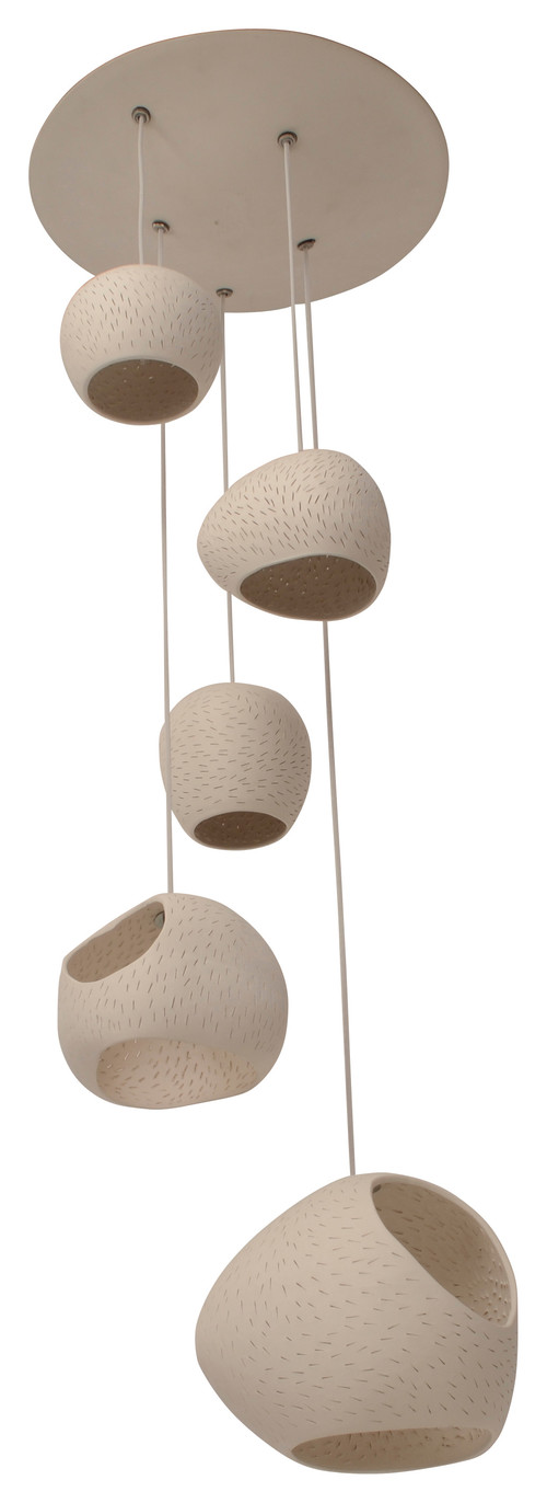 CLAY LIGHT CLUSTER: Five Pendant Chandelier