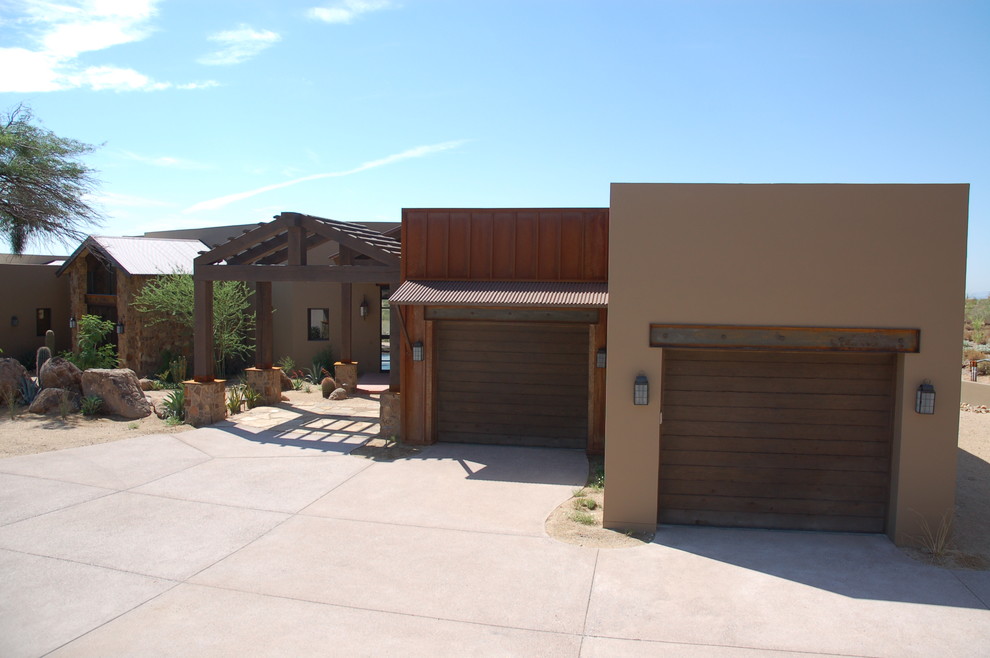 This is an example of a mediterranean shed and granny flat in Phoenix.