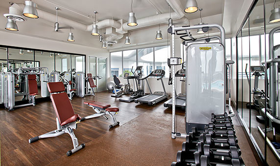 Industrial home gym in Los Angeles.