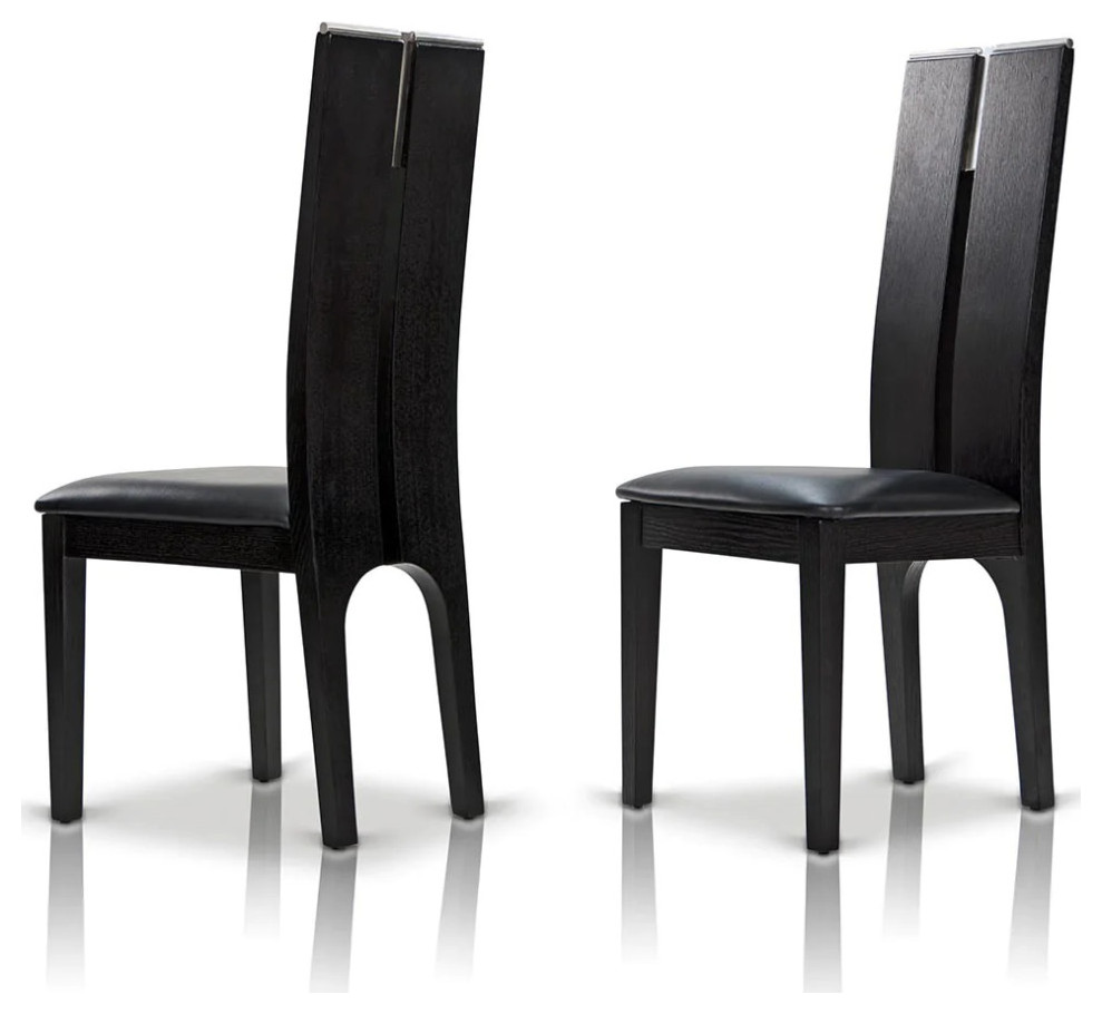 Paddington Black Oak Dining Chair, Set of 2 Contemporary Dining