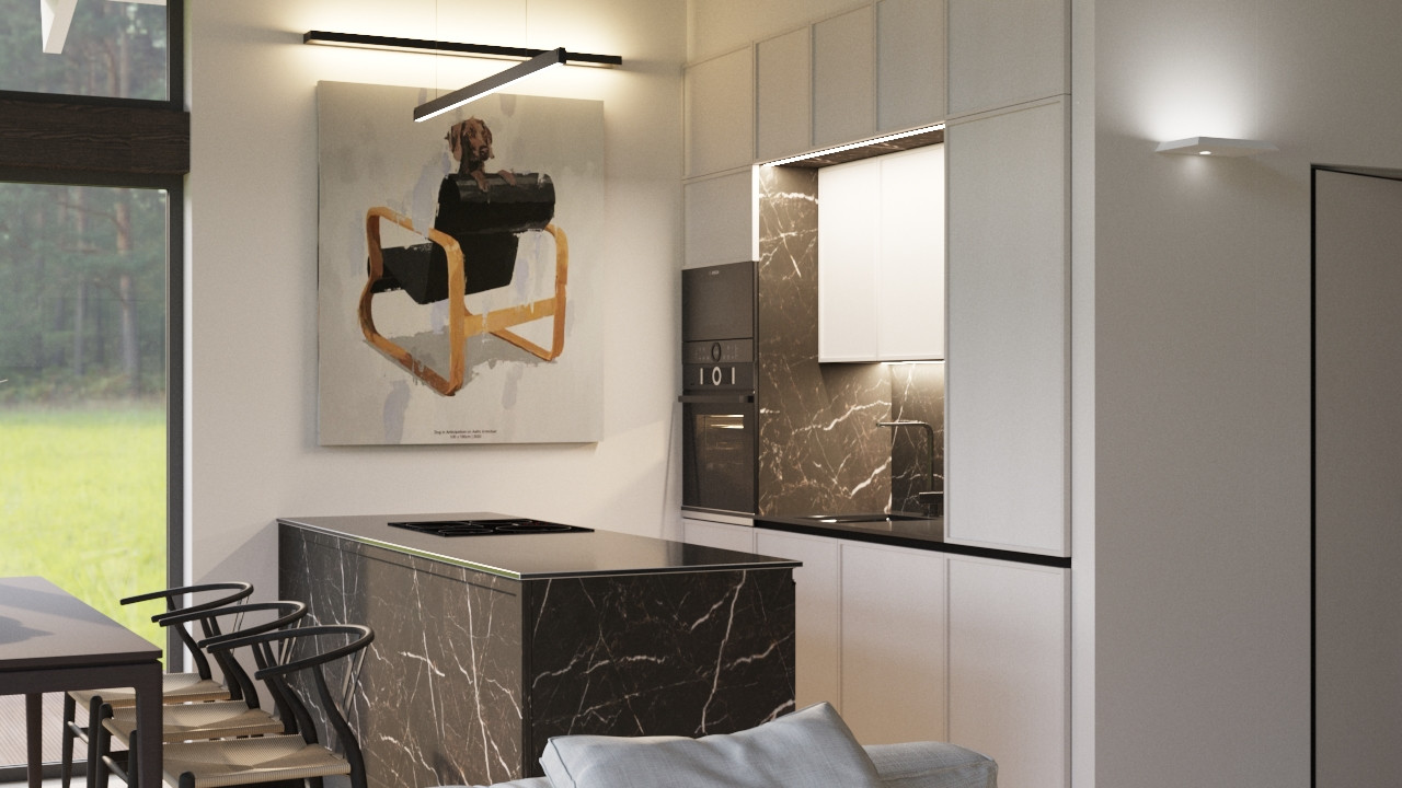 Дом-фахверк, юго-запад Подмосковья, 100 кв.м.