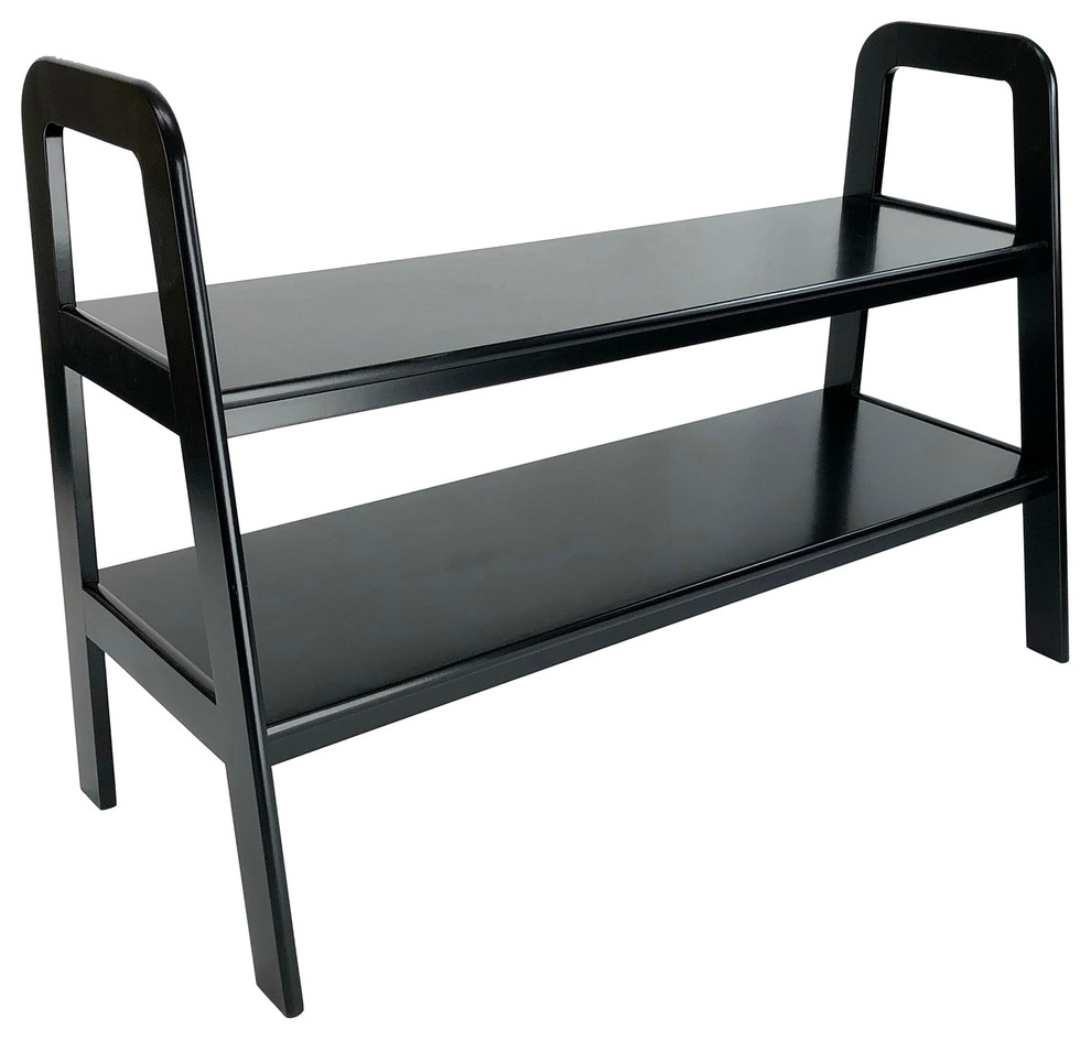 Ladder TV Stand, Black Transitional Entertainment Centers And Tv