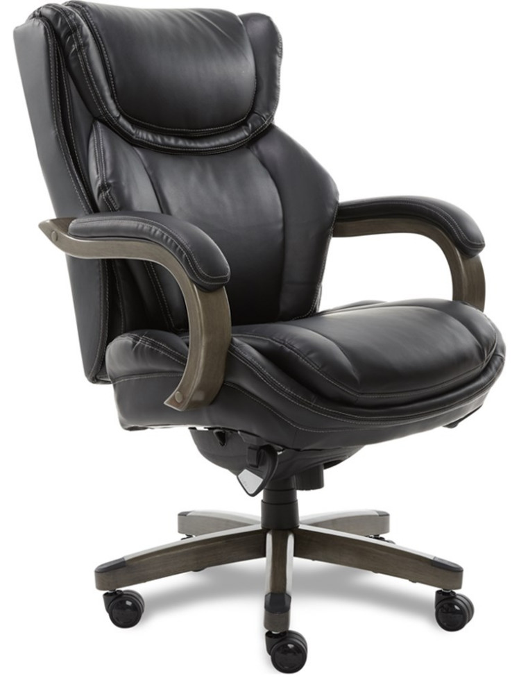 LaZBoy Big & Tall Executive Chair Black Bonded Leather Contemporary Office Chairs