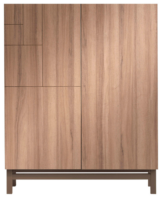 WalnutEffect Shoe Storage Midcentury Shoe Storage by