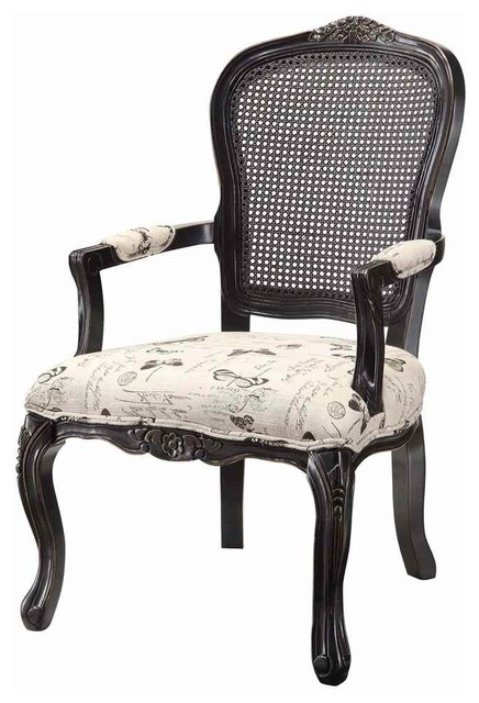 Crestview CVFZR951 Butterfly Black and White Accent Chair