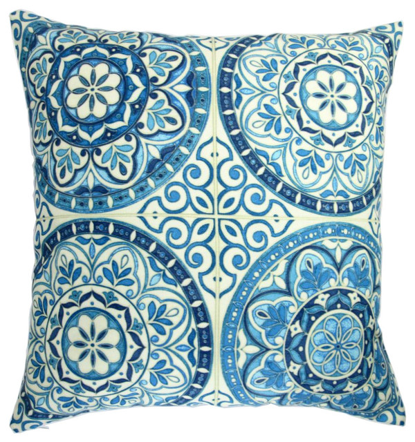 18 Outdoor Pillow Spanish Color Wheel In Indigo Blue Set Of 2
