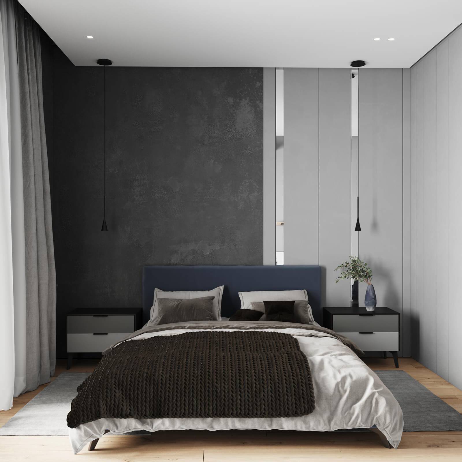 Современный стиль с синими акцентами в дизайне интерьера квартиры в ЖК "Цивилиза