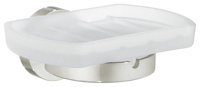 Home Holder With Glass Soap Dish Chrome